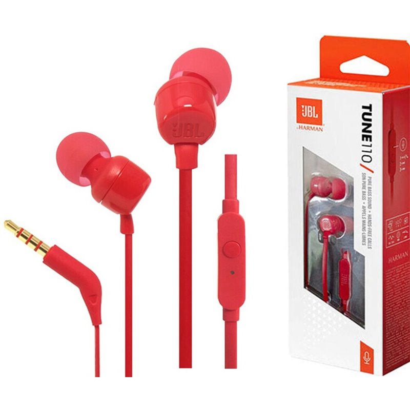 JBL Auricolari in-ear T110 Jack 3.5mm Red