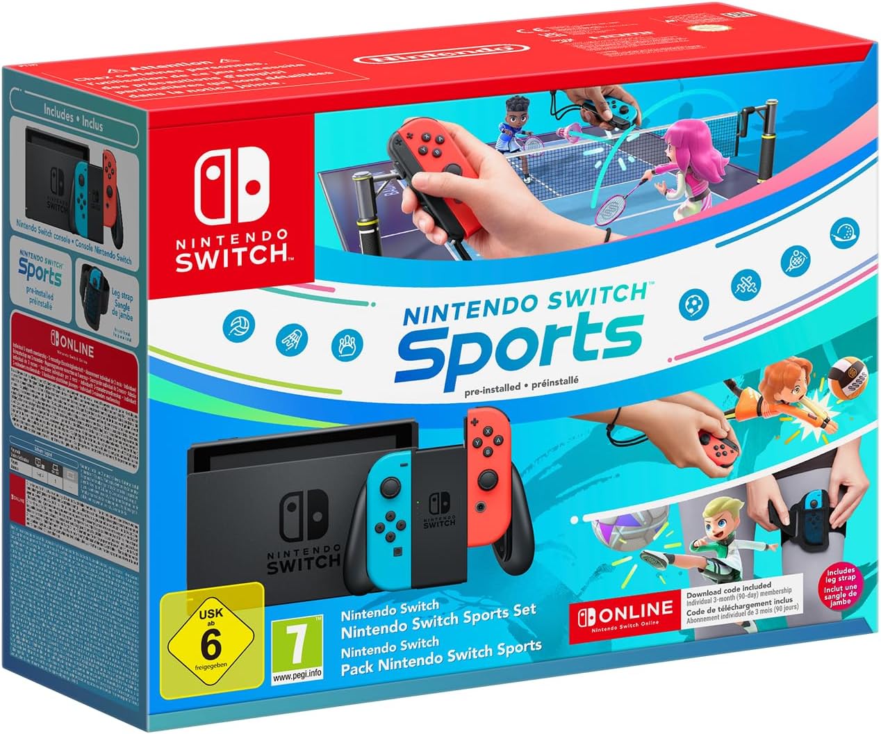 Switch Console 1.1 Neon Blue / Neon Red + Switch Sport + Fascia + 12 Mesi NSO