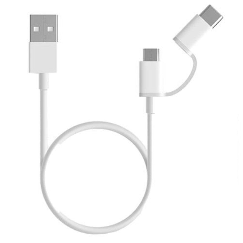 Xiaomi Cavo Mi 2 in 1 da USB a microUSB/Type-C 30cm White